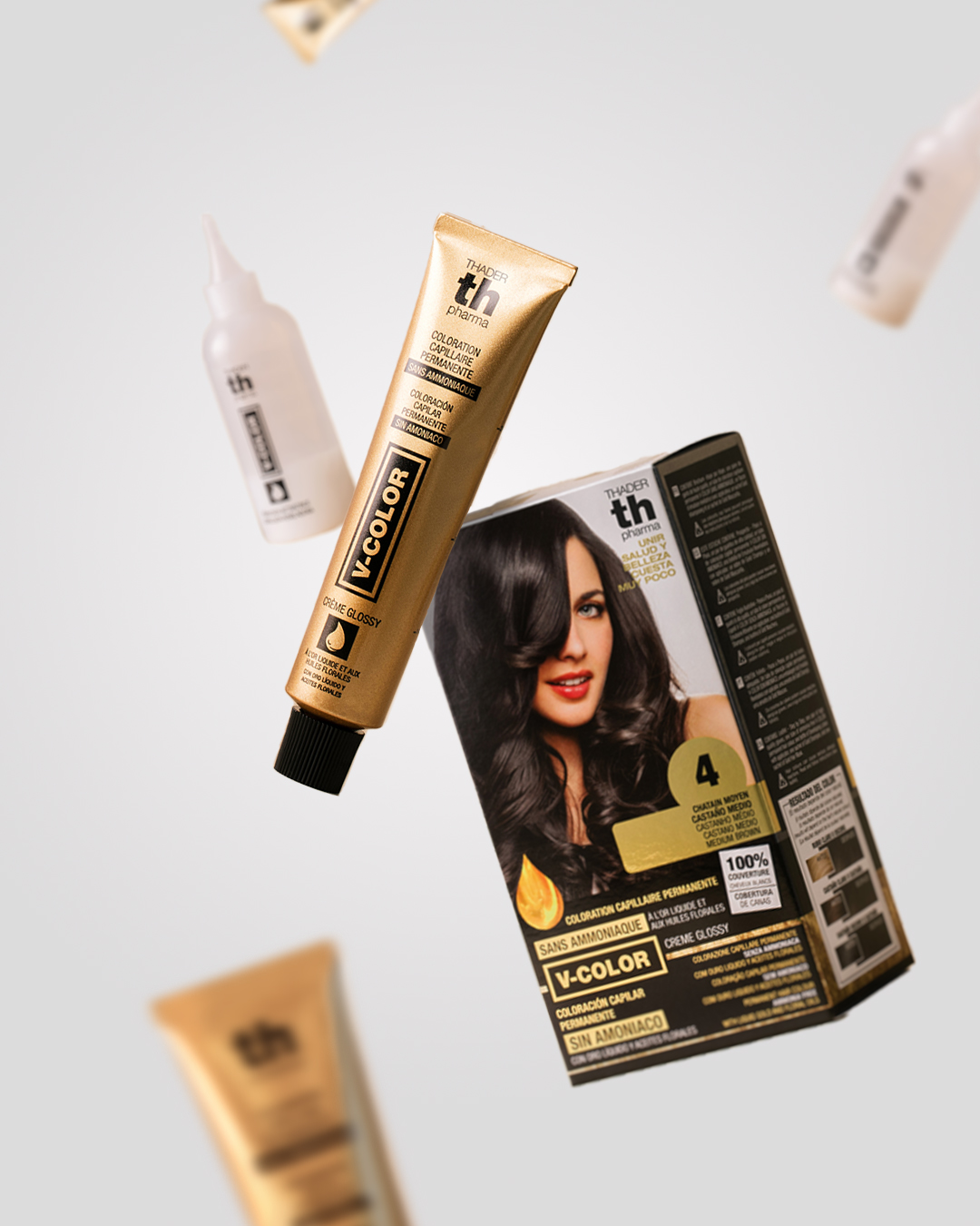 Kit Tinte en casa V-Color Tono 4 Castaño Medio