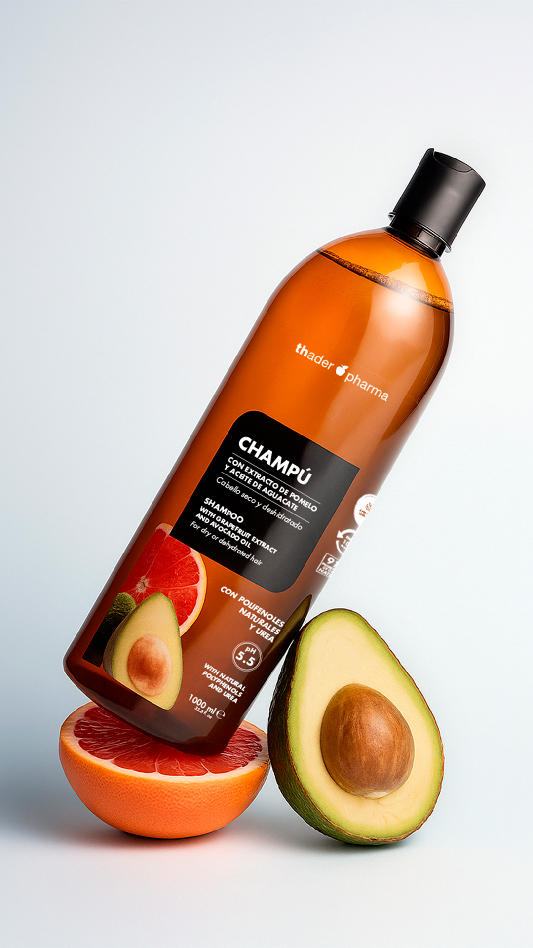 Champú con extracto de Pomelo y aceite de Aguacate Polifenoles - Imagen 2